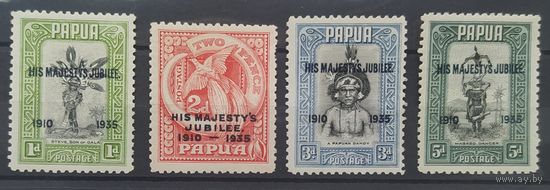 Британские колонии. Папуа 1935 г. SG150-153 полная серия MVLH