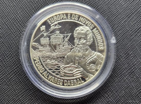 25 экю 1996 Португалия! Европа и Новый Свет Педру Алвариш Кабрал! Серебро 925 пробы 28 грамм! ОБМЕН!