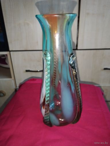 Ваза ссср цветное стекло. Брак.