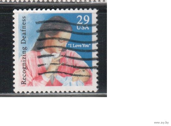 США-1993, (Мих.2395) , гаш., Язык жестов, Мать и дитя