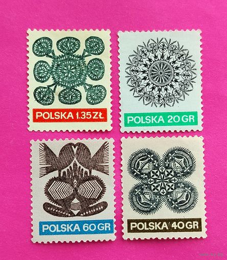 Польша. Узоры. ( 4 марки ) 1971 года. 4-13.