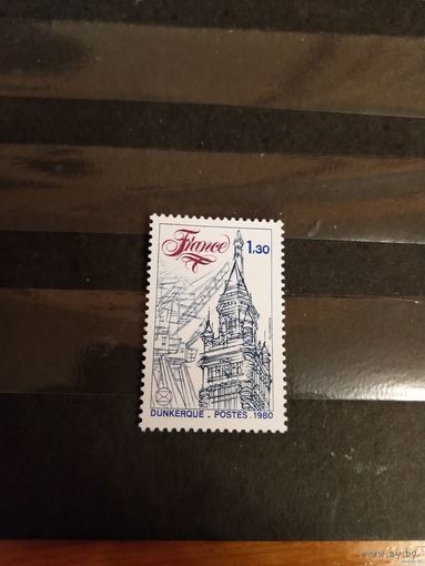 1980 Франция архитектура чистая клей MNH выпускалась одиночкой порт Дюнкерн флот корабль (4-6)