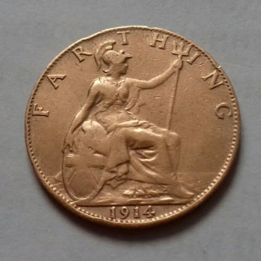 Фартинг, Великобритания 1914 г.