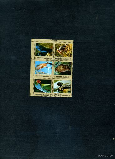 ОАЭ, МАНАМА   ,   ПТИЦЫ 6м в сцепке, 1972