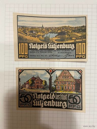 Нотгельд 50-100 пфеннигов Германия Лютенбург -0301