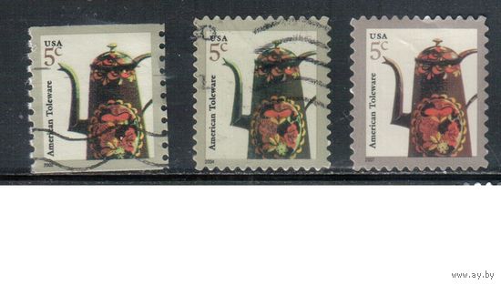 США-2002-2004-2007 (Мих.3584-) ,  гаш. , Стандарт,Дизайн(одиночка), 3 выпуска(2)