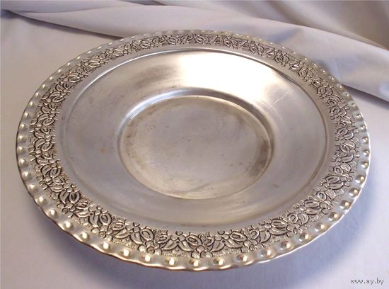 Тарелка Блюдо Поднос 34,0 см Серебрение Silver Plated 900 Турция