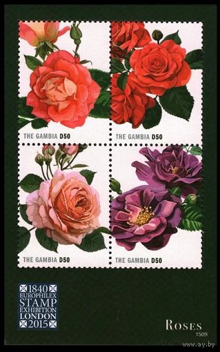 2015 Гамбия 7118-7121KL Цветы - Розы 10,00 евро