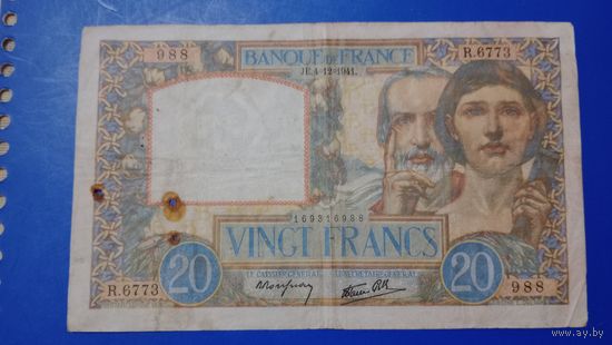 Франция 20 франков 1941