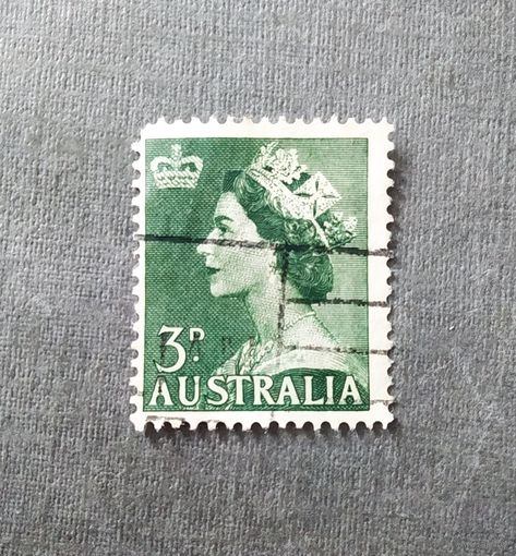 Марка Австралия 1953 год Королева
