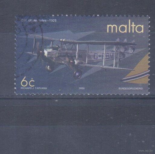 [178] Мальта 2000. Авиация Самолет. Гашеная марка.