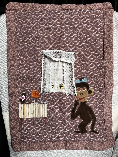 Панно Обезьянка, вышивка