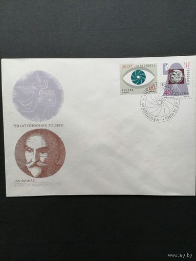 Польша 1989 КПД с полной серией марок "150 лет польской фотографии" (спецгашение) Mi.3232-3233 каталог 0.70 евро