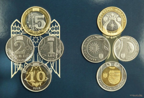 Молдова набор монет 1, 5, 10, 25, 50 бани; 1, 2, 5, 10 лей, UNС. Предложи свою цену или обмен!