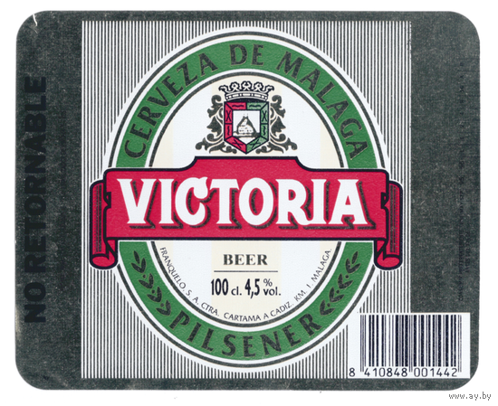 Этикетка пива Victoria Испания М454