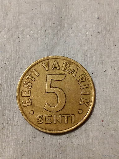 5 центов Эстония 1991 год