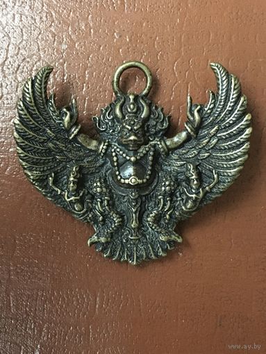 Буддийский бронзовый амулет с изображением бога Ямы