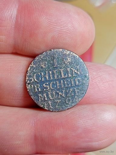1 шиллинг,1794г.,Пруссия,медь,с рубля!