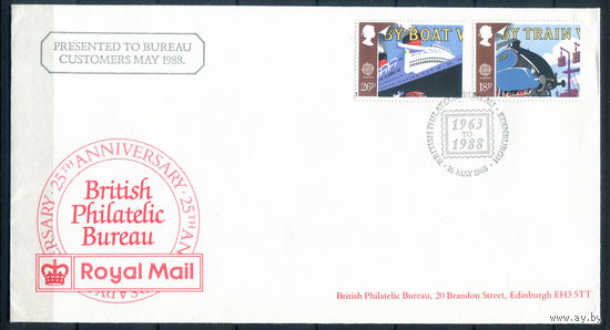Великобритания - 1988г. - транспорт и коммуникации - 1 конверт со спецгашением - . #3-GB-99-CP-23
