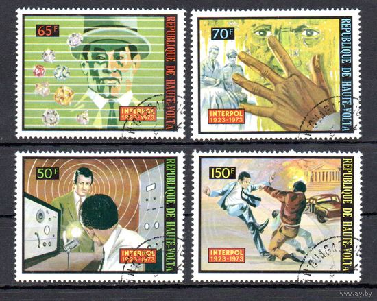 50 лет Интерполу Верхняя Вольта (Буркина Фасо) 1973 год серия из 4-х марок
