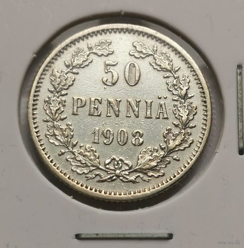 67. 50 пенни 1908 г. Серебро. С рубля