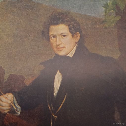 ПОРТРЕТ ХУДОЖНИКА К.П. БРЮЛОВА. В.А. ТРОПИНИН Огонек