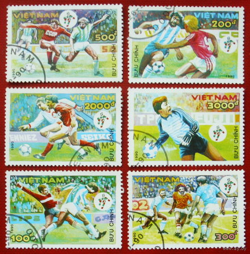 Вьетнам. Футбол. ( 6 марок ) 1990 года. 11-11.