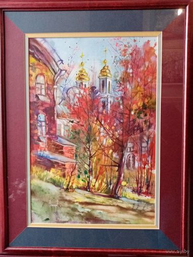 Картина Александр Ходюков "Витебск", бумага,  акварель, 56х38см.
