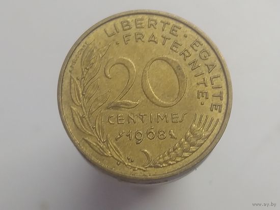 20 сантимов Франция 1968 год  лот 40