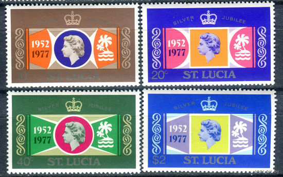 Сент-Люсия - 1977г. - 25 лет регентства королевы Елизаветы II - 4 марки - полная серия, MNH [Mi 407-410]. #4-B6-Z-1-23