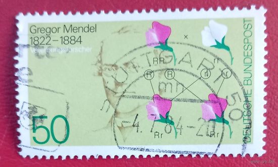 Германия, 1984 г., 100 лет со дня смерти Грегора Менделя
