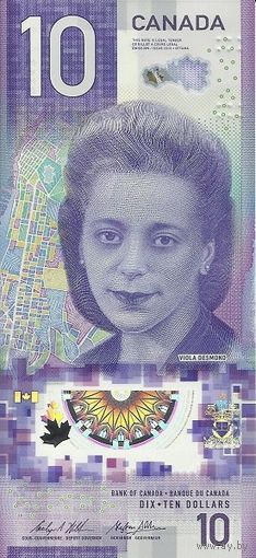 Канада 10 долларов образца 2018 года UNC pw113(1)