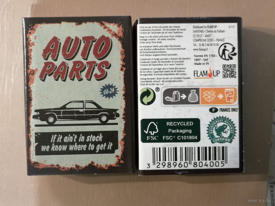 Спички, спичечные коробки 5 х 3.5 х 1.2 см, авто