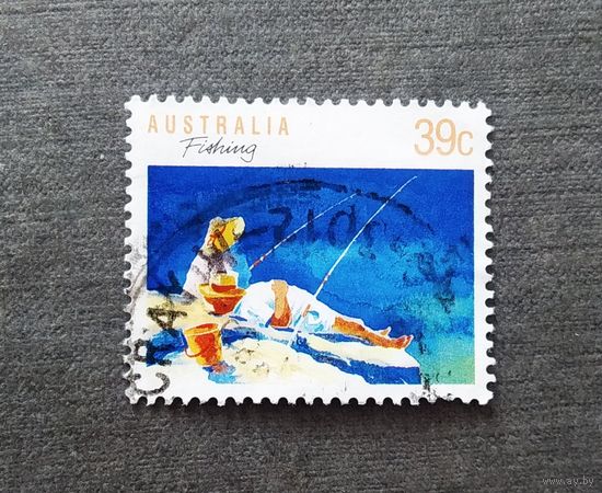 Марка Австралия 1989 год Рыбалка