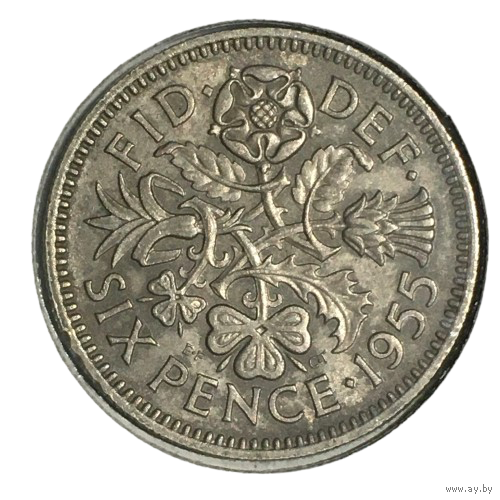Великобритания 6 пенсов, 1955 (холдер)