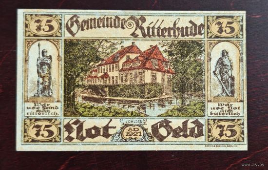 1921 год Германия 75 пфеннигов