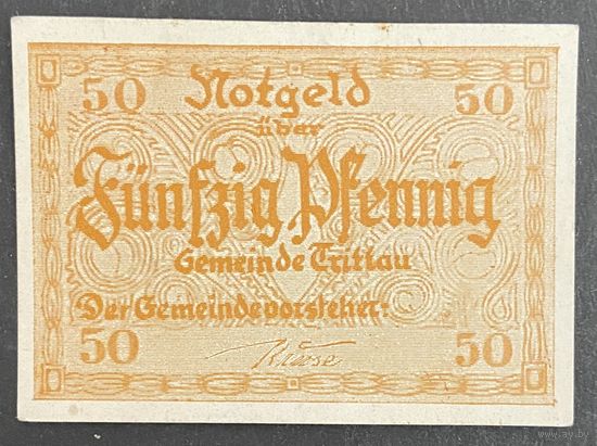 Нотгельд 50 пфеннигов 1922 год. Триттау. Веймарская республика