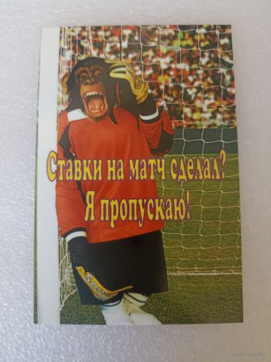 Футбол, Животные, Обезьяны, 2004 год. Карманные календарики, Календарик, Календарь