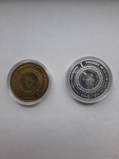 Жетон сувенирный 20 лет визита Папы в Польшу (2 шт)