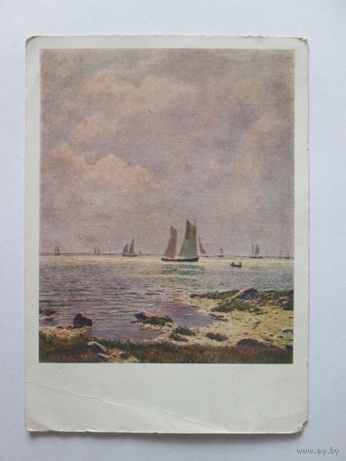 Почтовая карточка 1959 г. "Н.Н. Дубовский "Море". Калининская областная картинная галерея.