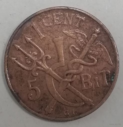 А3.1 дацкая западная Индия 1 цент 1913