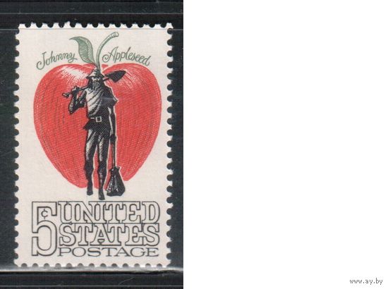 США-1966, (Мих. 908) , ** , Фольклор, Яблоко (одиночка),