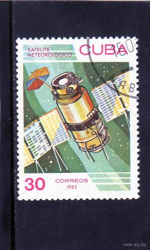 Куба.Ми-2736. Спутник "Метеор" (СССР). Серия: Космический день.1983.