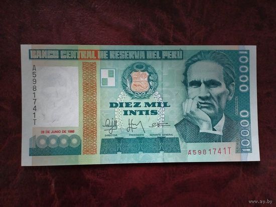 10000 инти Перу 1988 г.