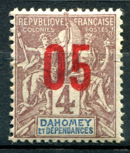 Французские колонии - Дагомея (Бенин) - 1912г. - аллегория, надпечатка 05 на 4 с - 1 марка - MH [Mi 34]. #4-W1-105-A-1