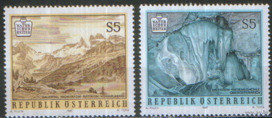 Полная серия из 2 марок 1987г. Австрия "Живописные красоты Австрии" MNH