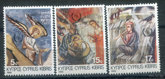 Кипр - 1986г. - рождество - 3 марки - полная серия, MNH [Mi 669-671]. #4-B6-Z-1-18