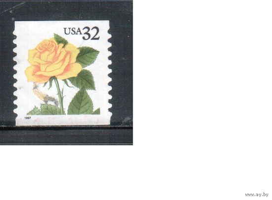 США-1997 (Мих.2873) , гаш., Стандарт, Флора, Цветы, Роза(одиночка),(1)