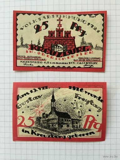 Нотгельд 25 пфеннигов Германия Обершлейзен-0101