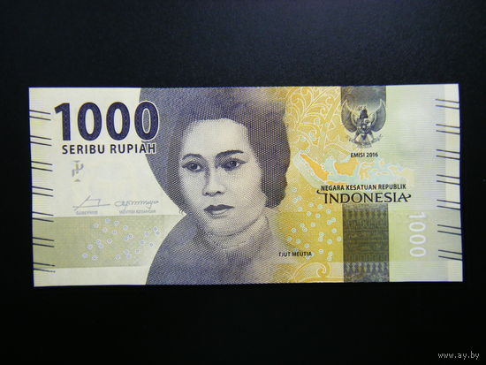 Индонезия 1000 РУПИ 2016г. UNC.